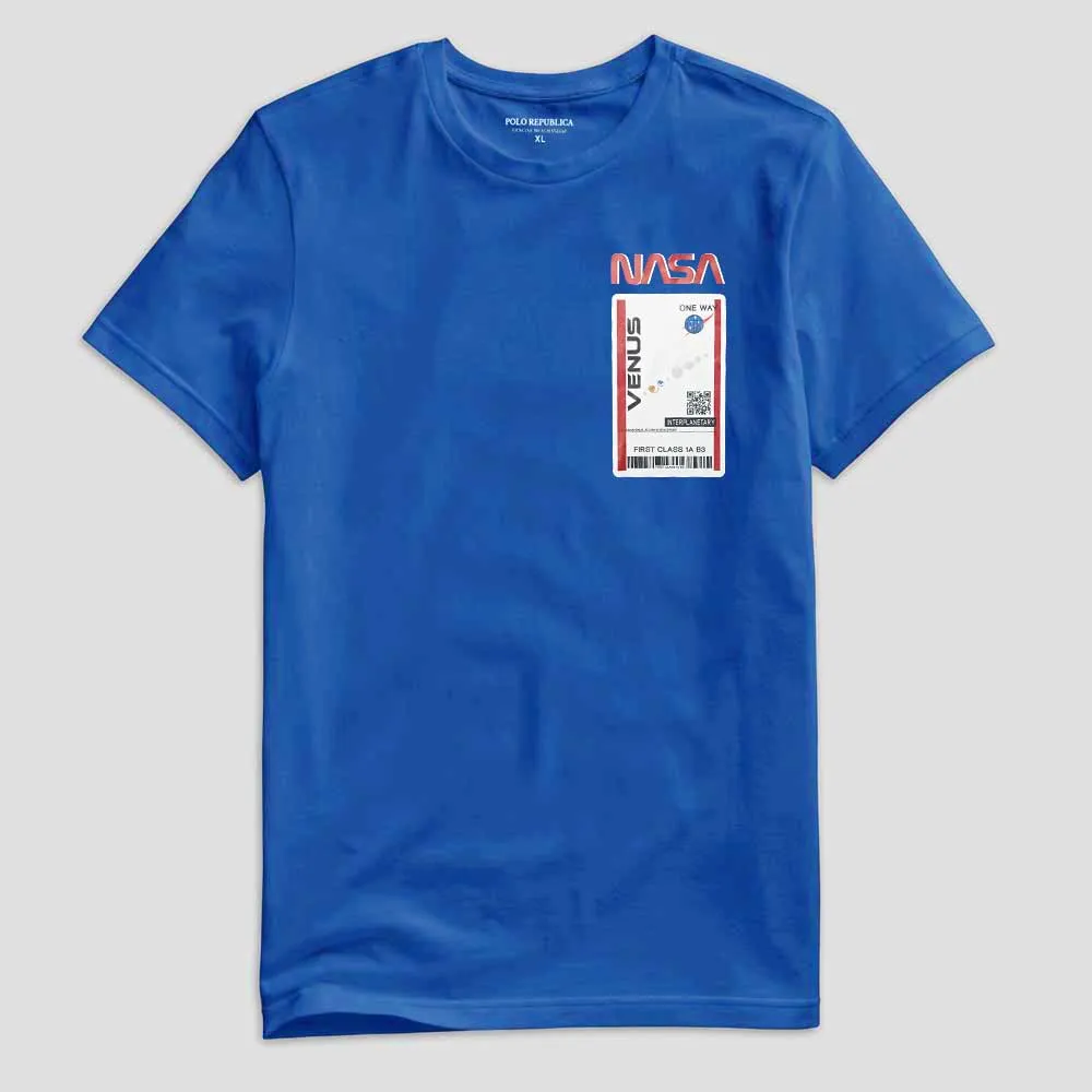 Polo Republica Men's Classic NASA Printed Short Sleeve Tee Shirt