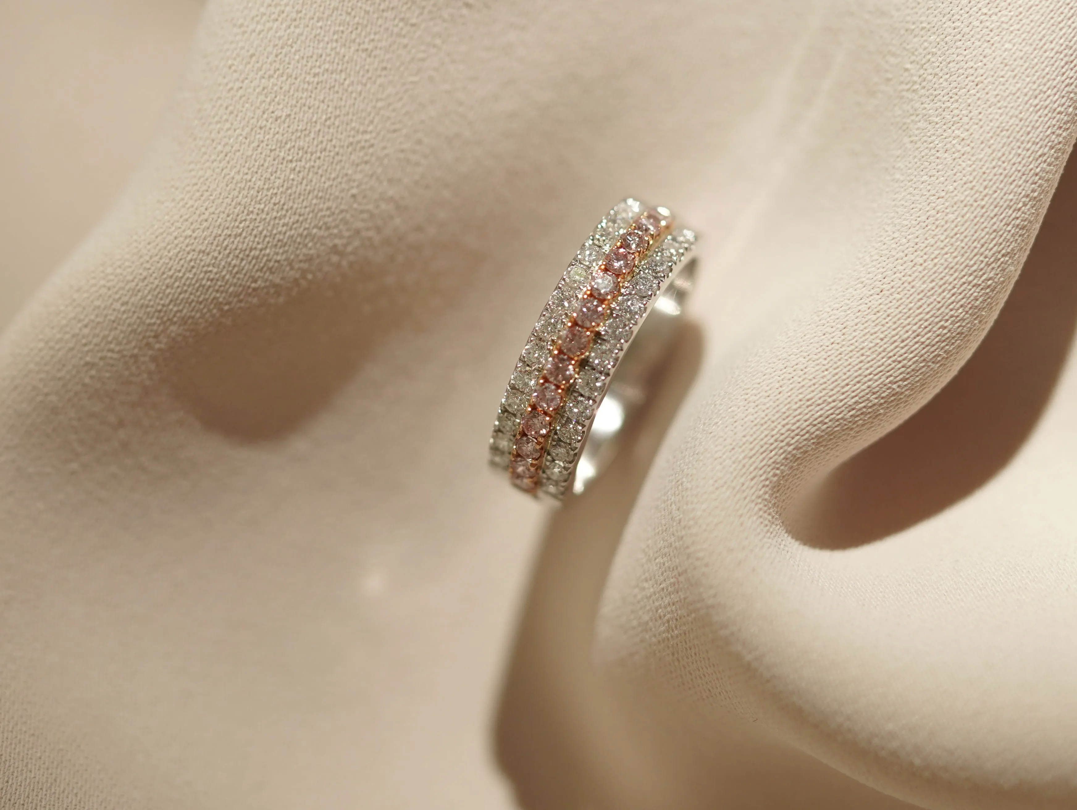 PT900 18K gold Pink diamond ring