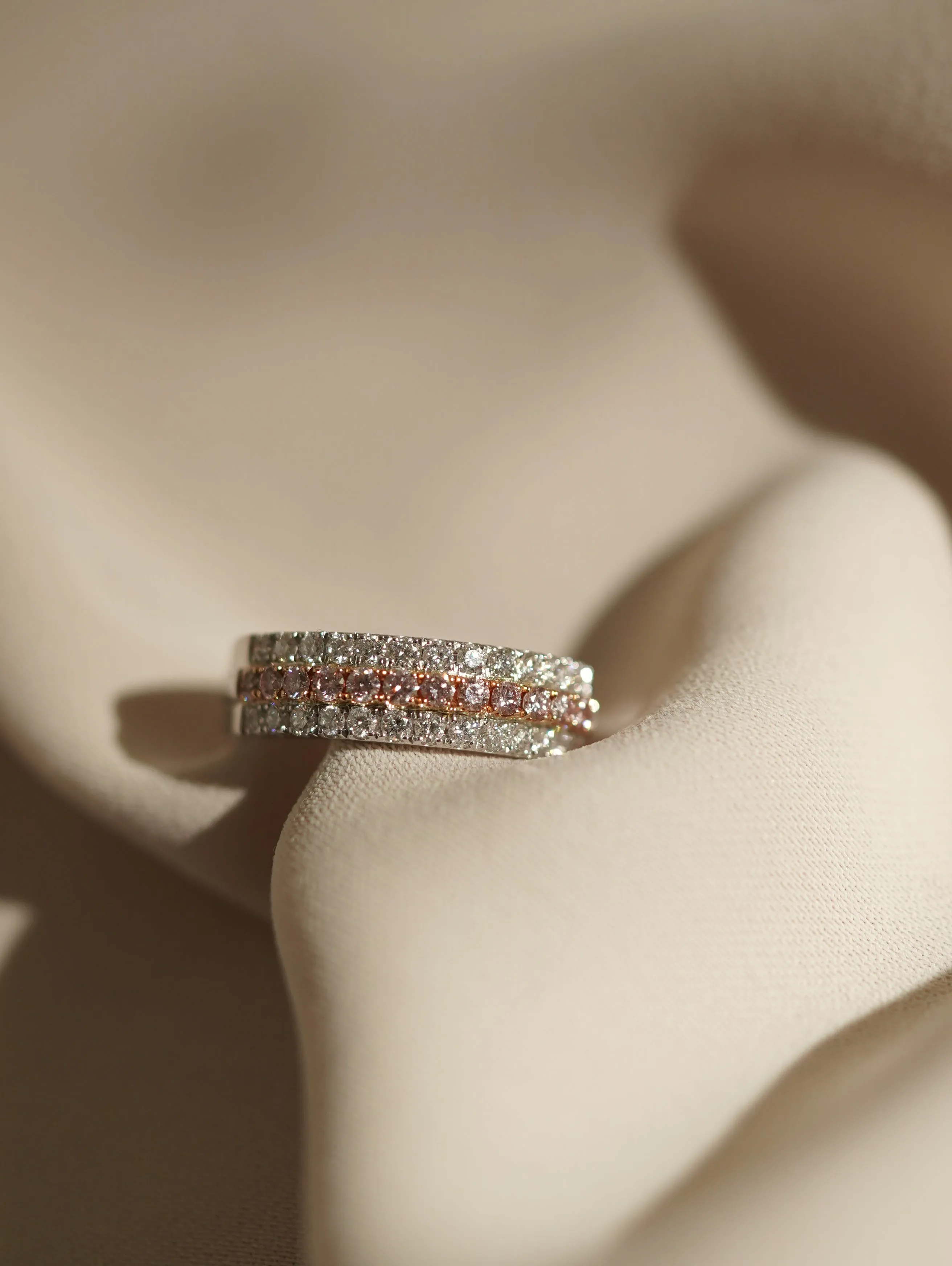 PT900 18K gold Pink diamond ring