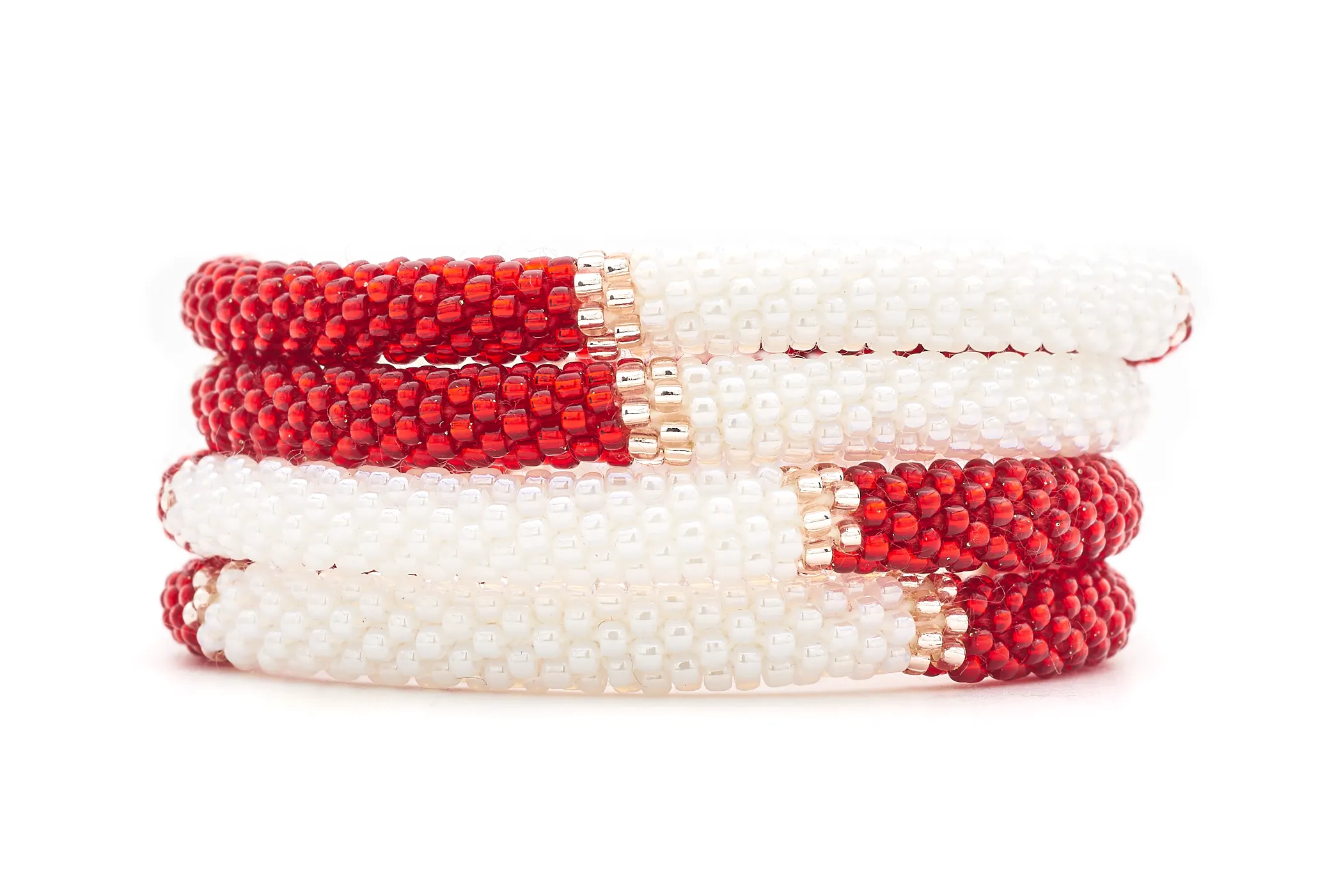 Red and White Harmony Bracelet - Extended 8"