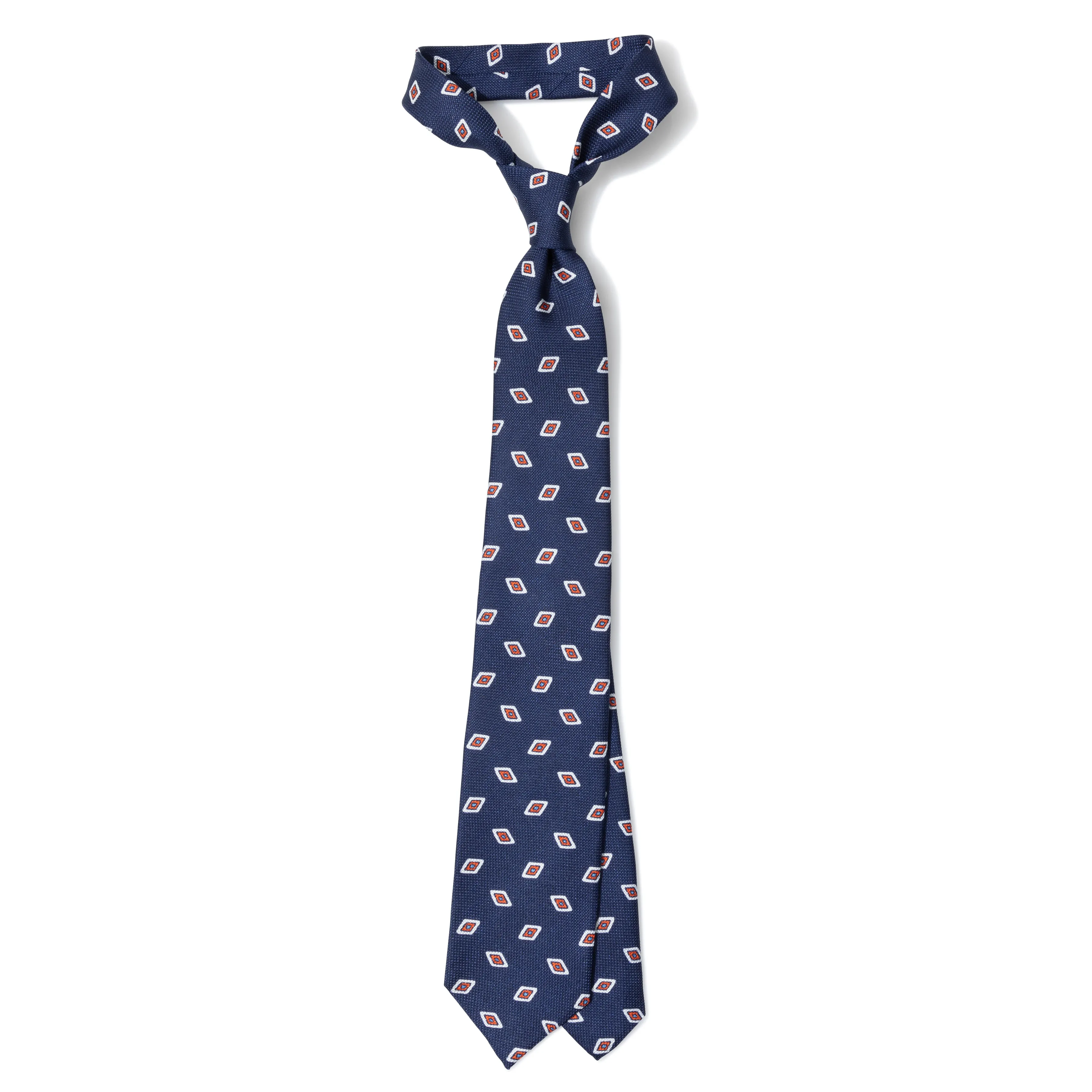 Silk Grenadine Print Tipped Tie