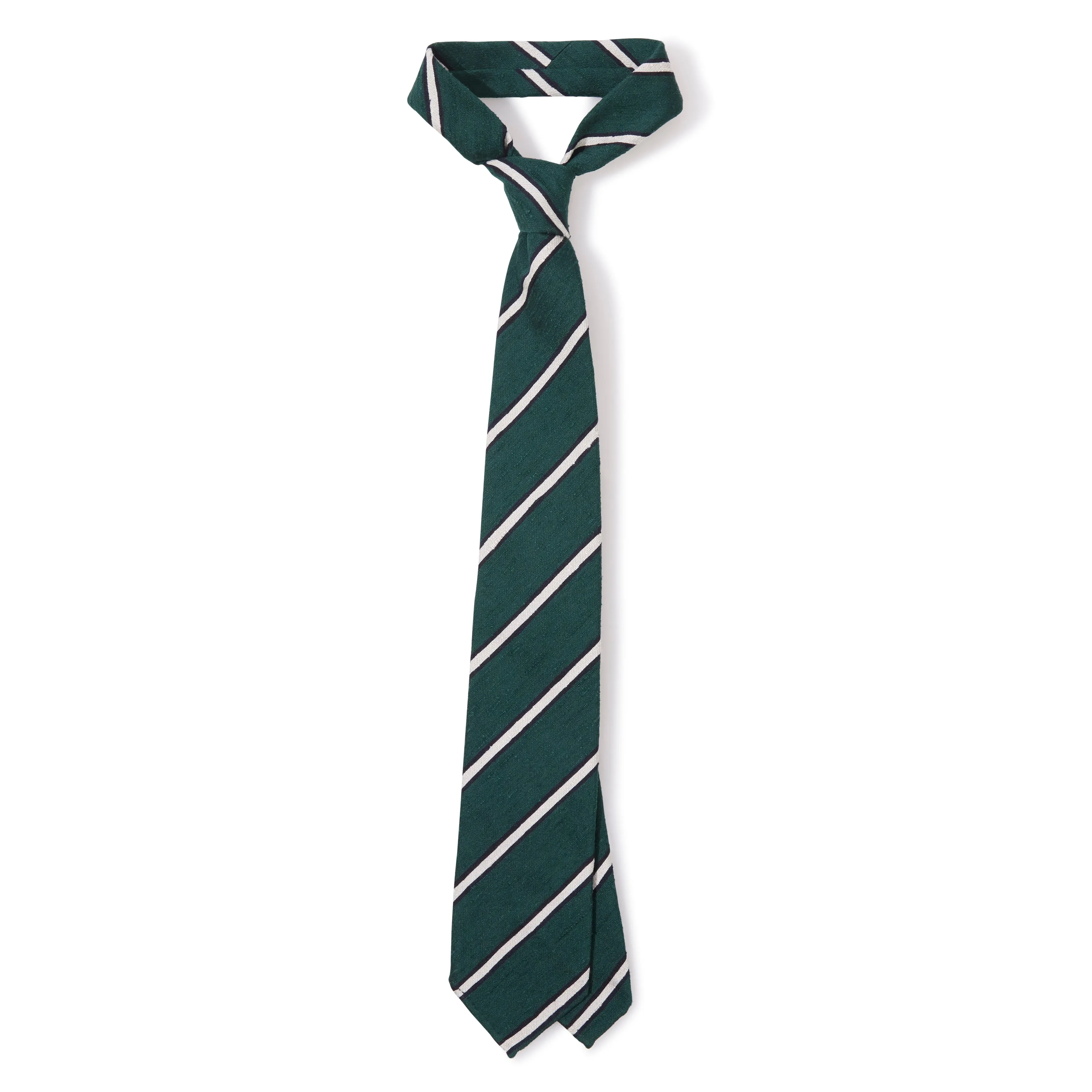 Silk Shantung Textured Stripe Hand-rolled Tie