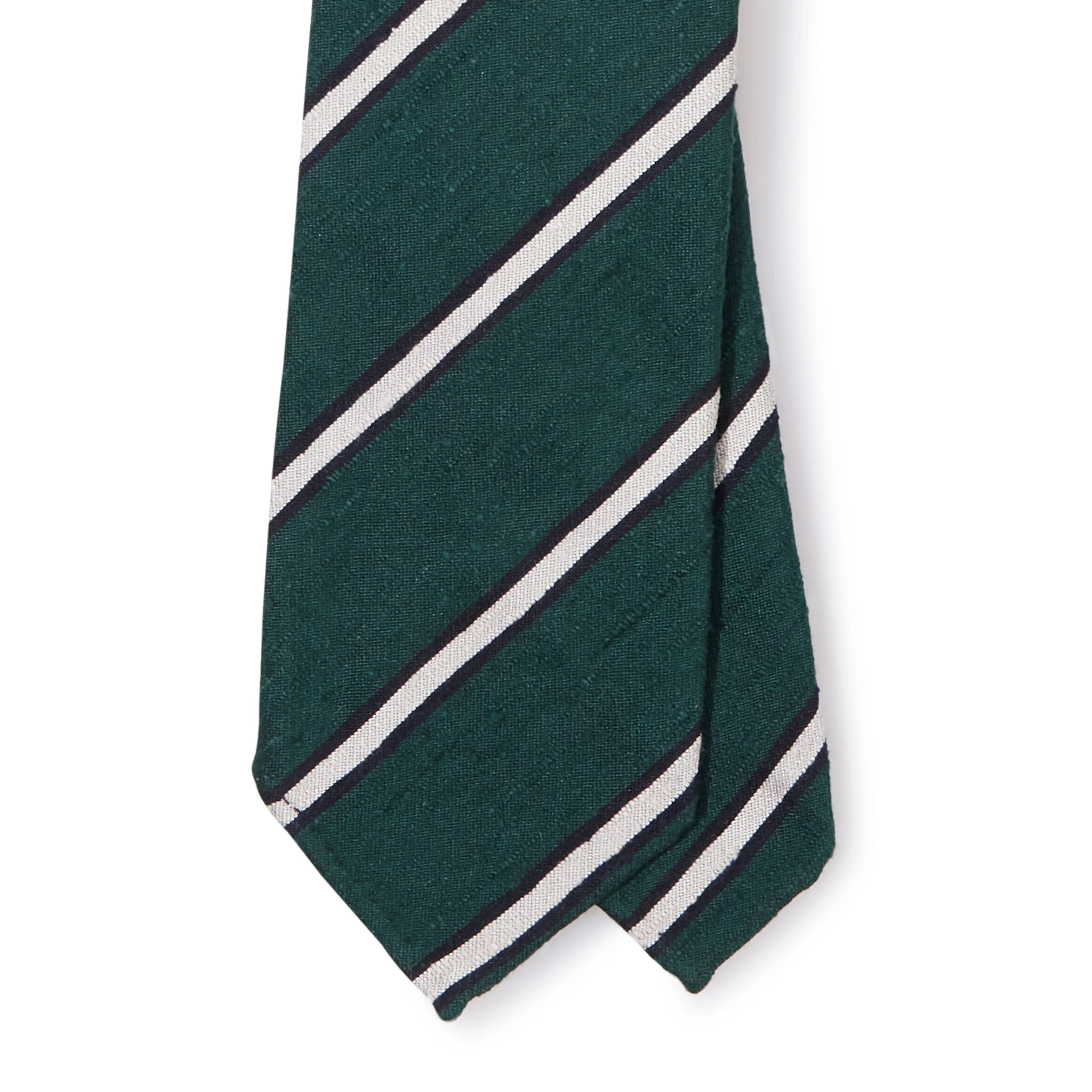Silk Shantung Textured Stripe Hand-rolled Tie