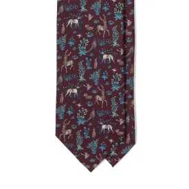 Silk Woodland Print Self-tip Tie