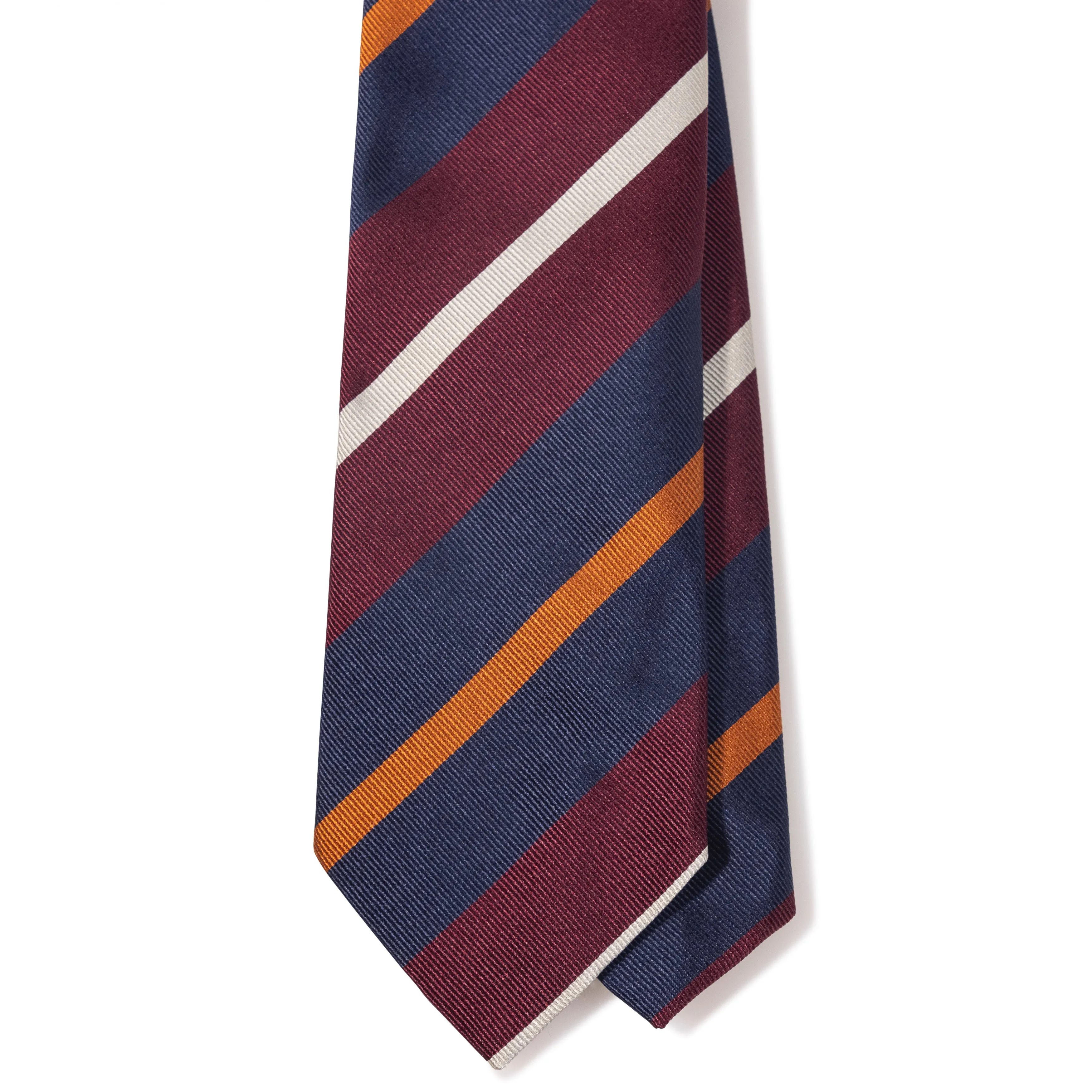Silk Woven Repp Stripe Tipped Tie