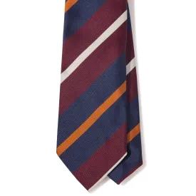 Silk Woven Repp Stripe Tipped Tie