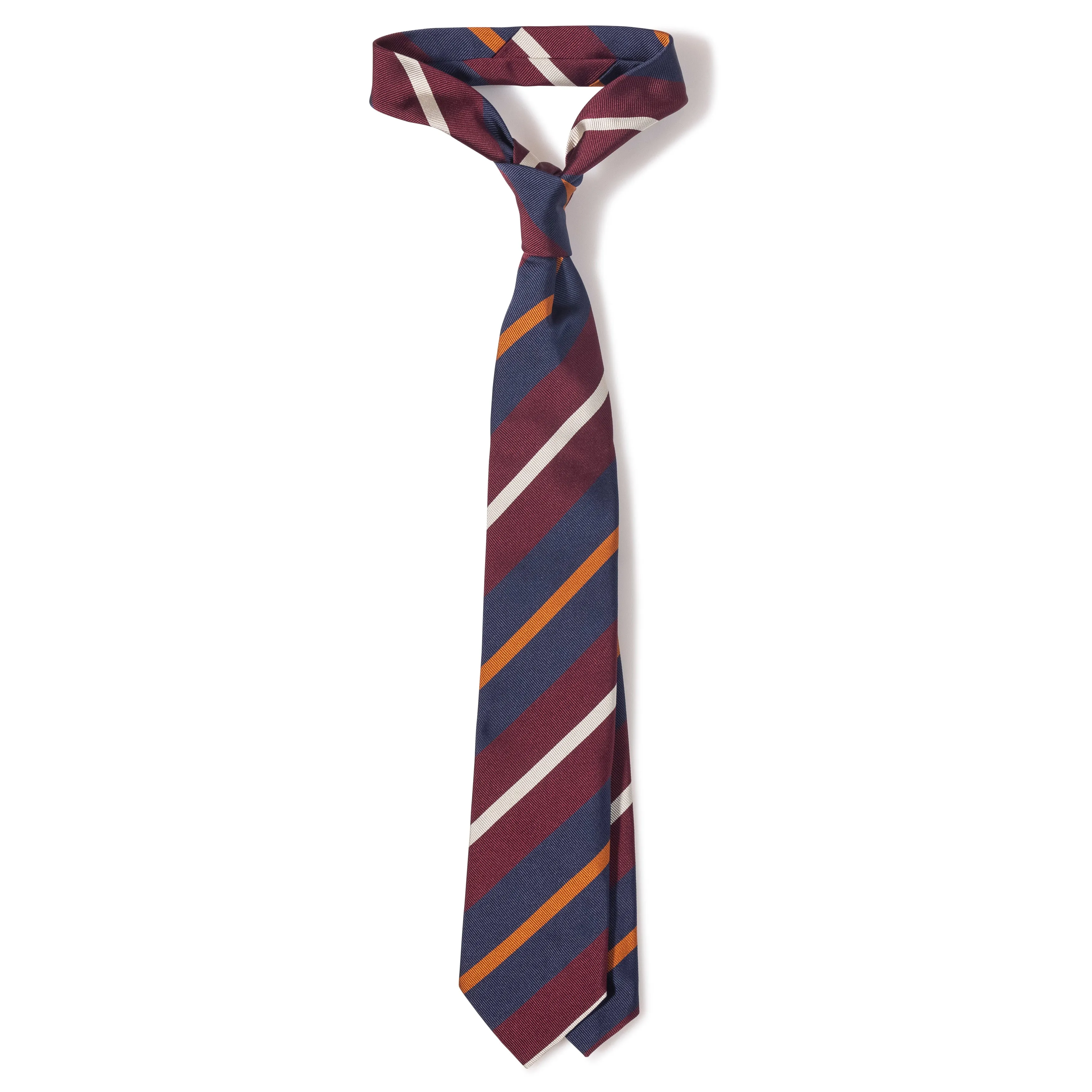 Silk Woven Repp Stripe Tipped Tie