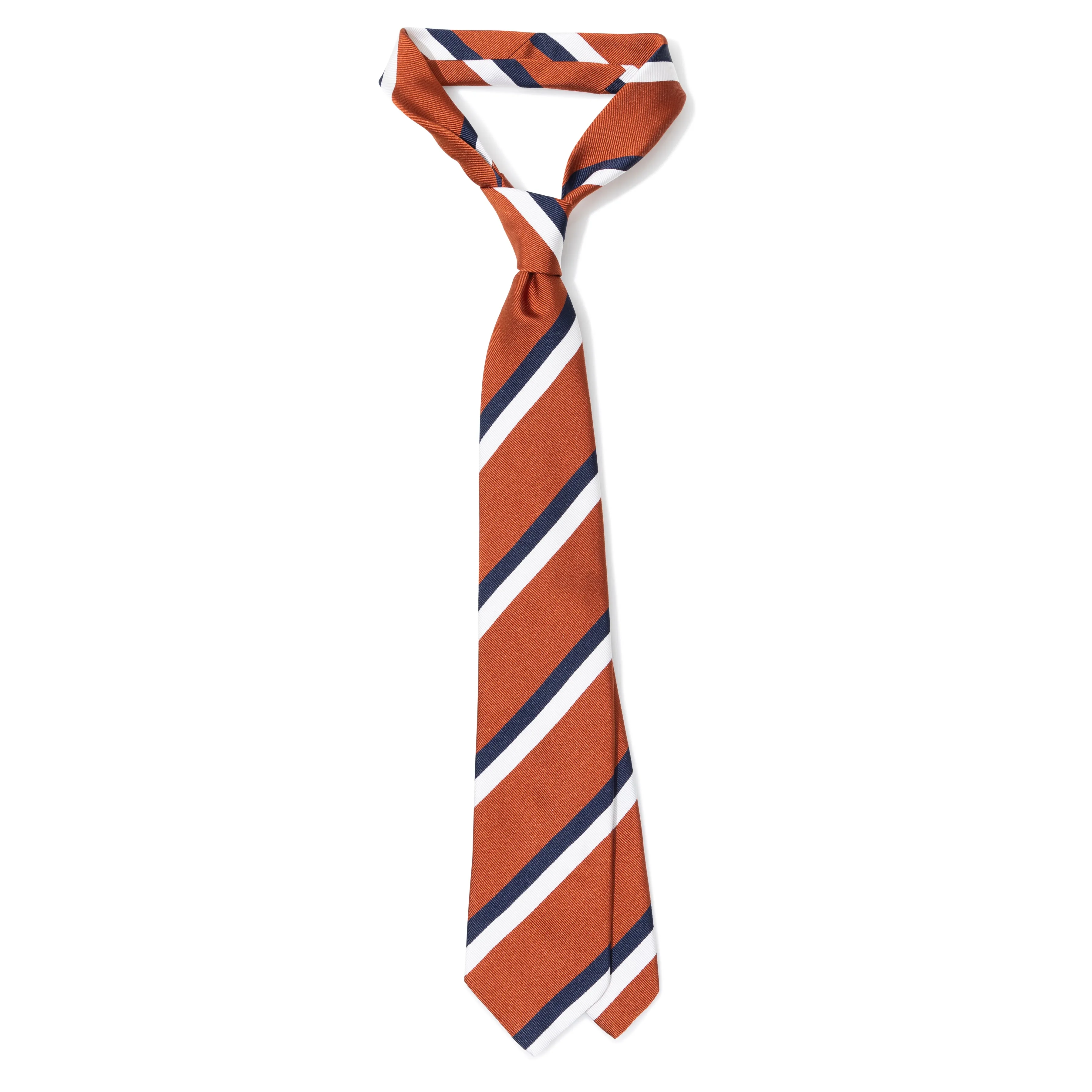 Silk Woven Stripe Repp Tipped Tie