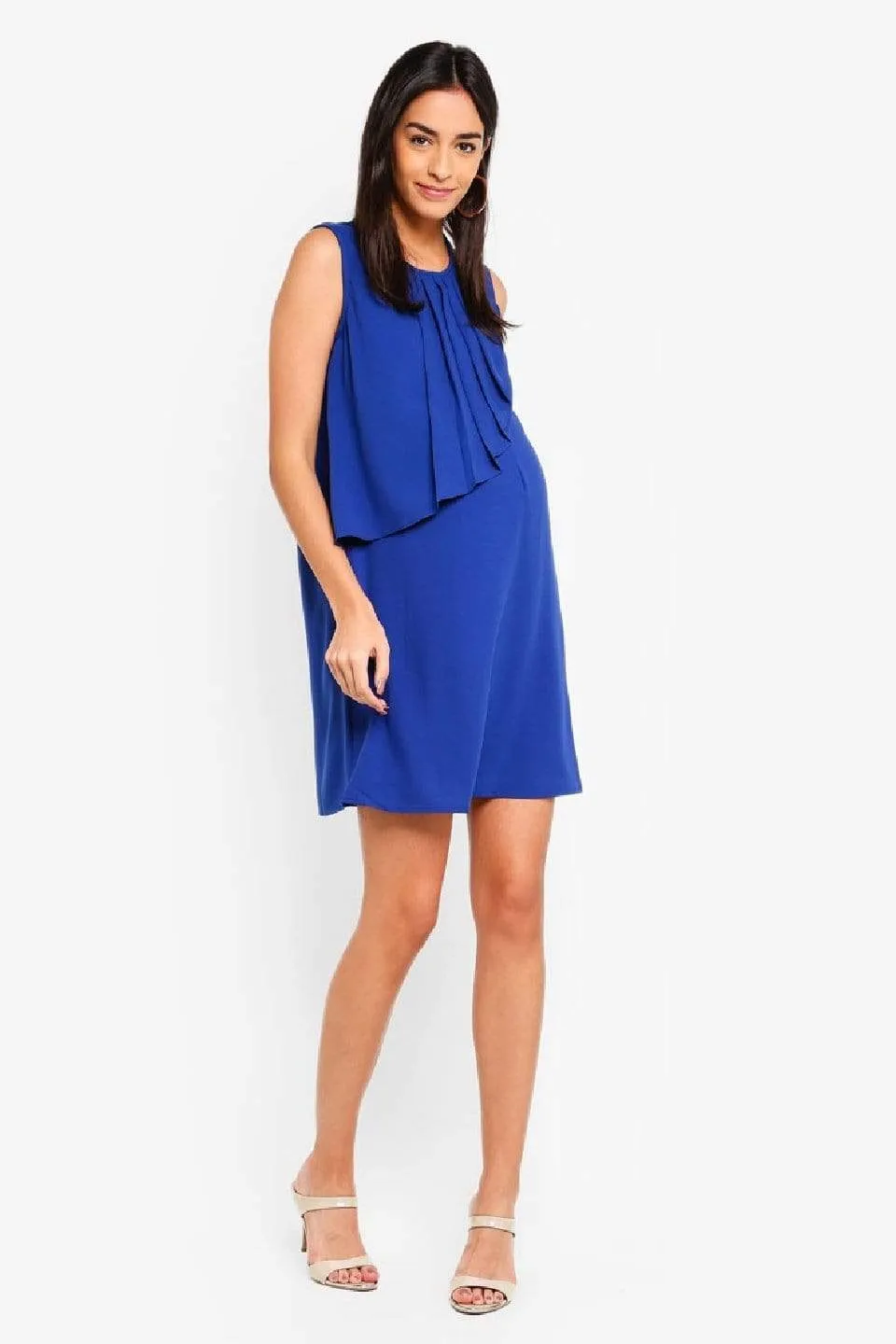 Sleeveless Cory Pleated Dress Peacock