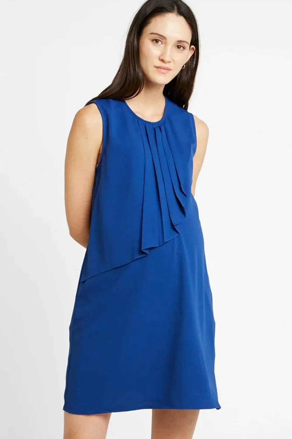 Sleeveless Cory Pleated Dress Peacock