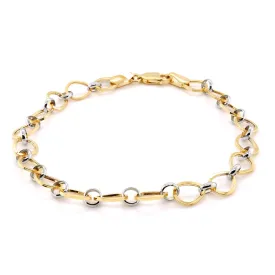 TWO-TONE CHAIN LINIK BRACELET, 7.25 INCHES