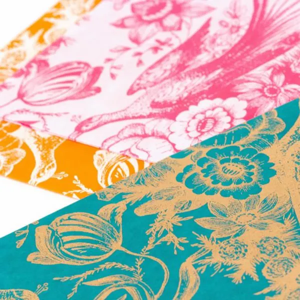 Vintage Design Silk Screened Gift Tissue (Set of 2 Sheets)