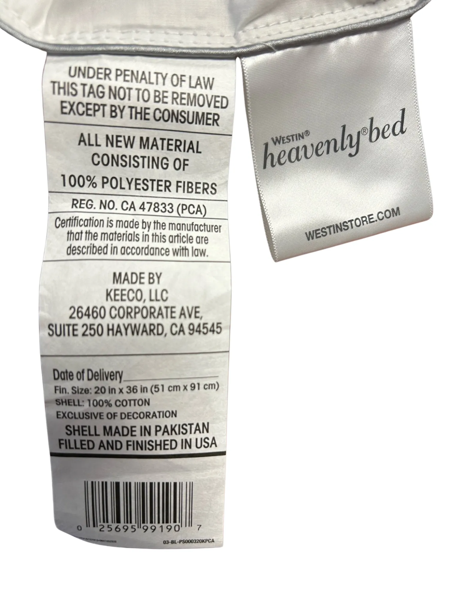 Heavenly Soft Support Polyester Bed Pillow by Westin | Made in USA