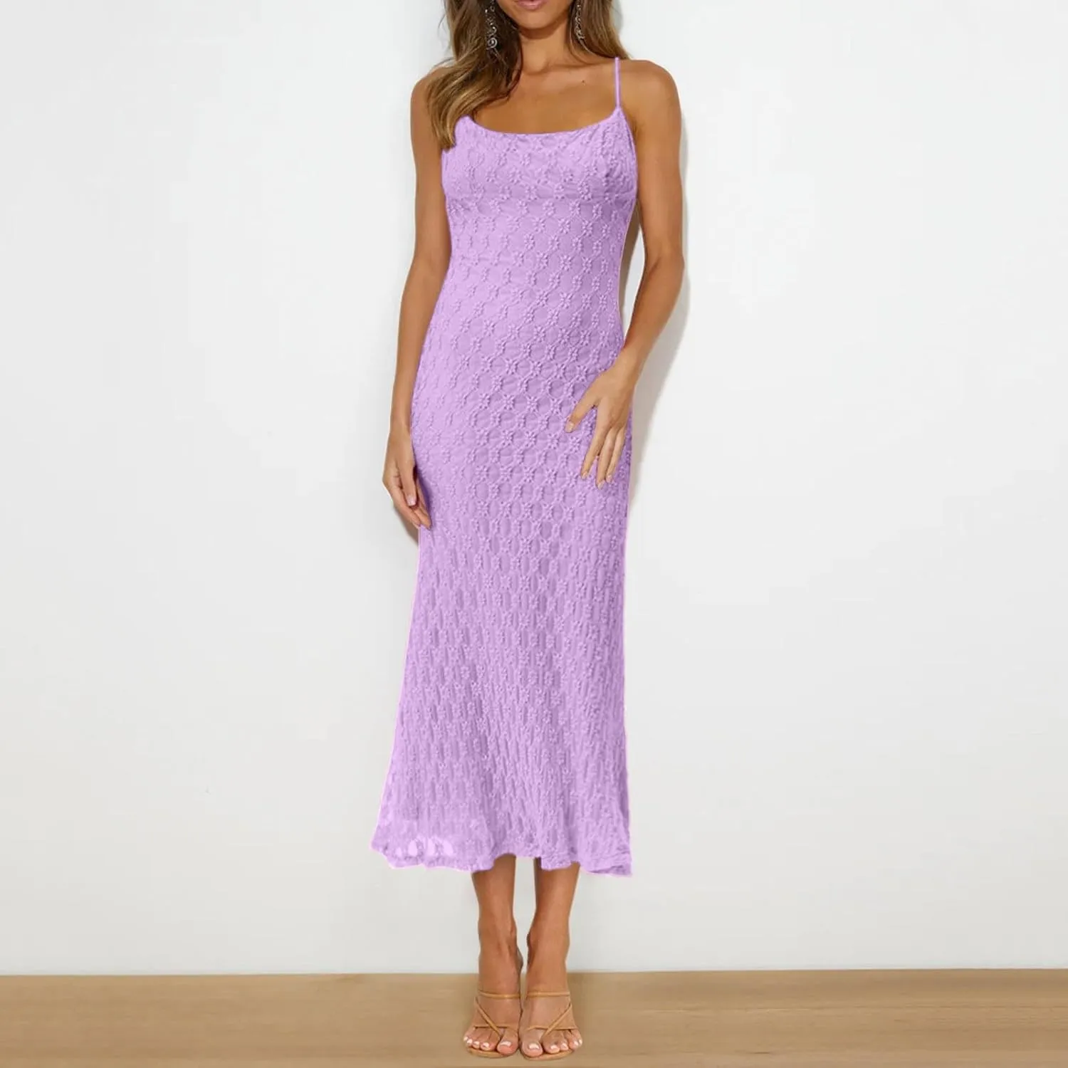 Women Fashion Solid Lace Patchwork Jacquard Skirt Slip Dress Sexy Dress Long Sleeve Dresses for Women Casual