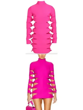 Women’s Cutout Bow-Embellished Mini Dress, Pink