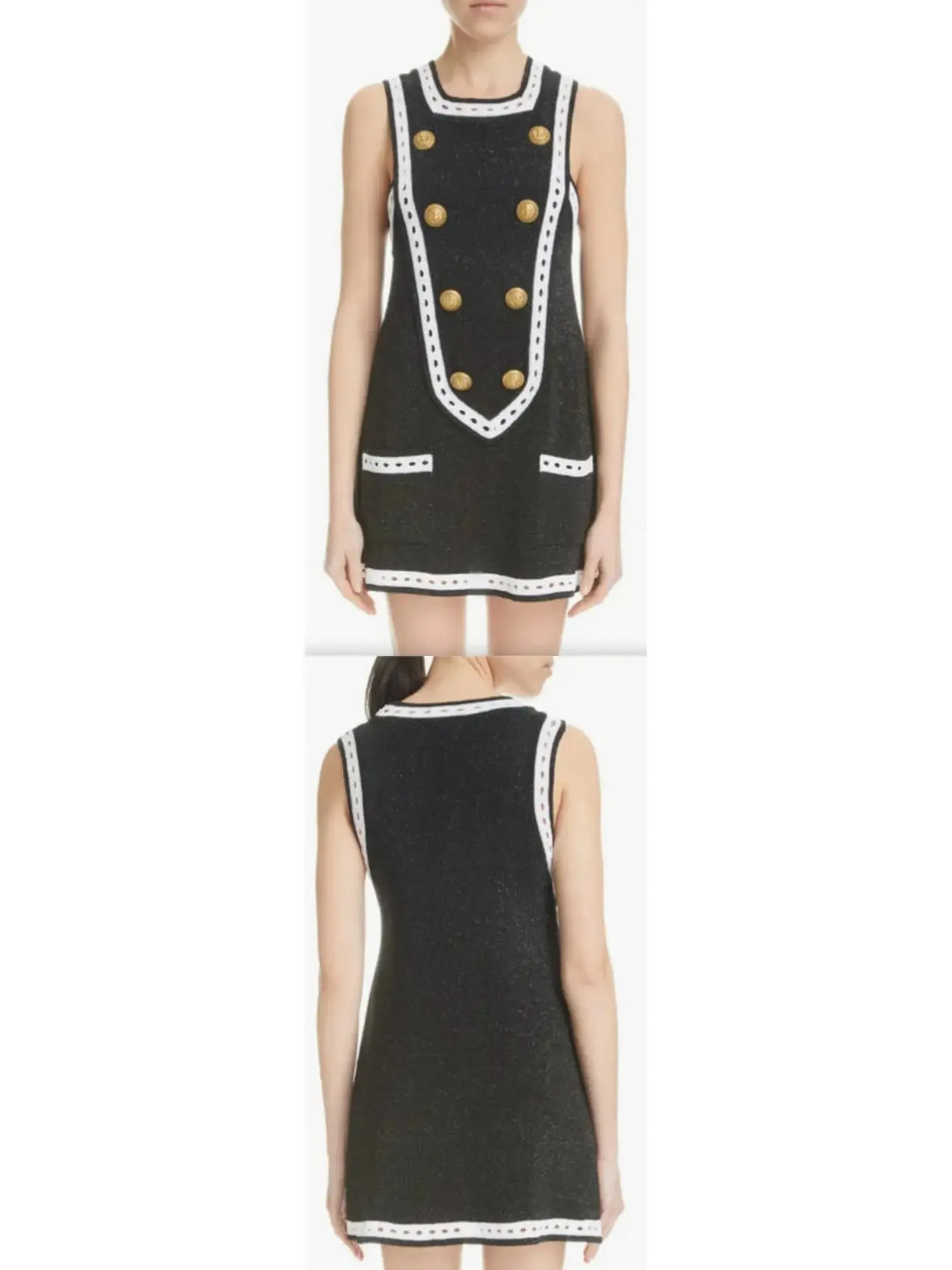 Women’s Eight-Button Metallic Knit Dress