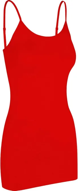 Women's Spaghetti Strap Stretch Cotton Long Cami Camisole Tank Top